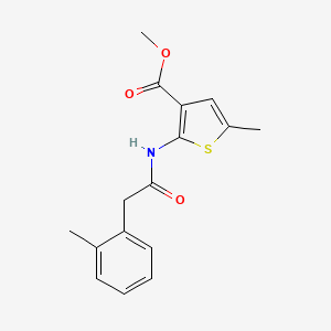 molecular formula C16H17NO3S B5342905 methyl 5-methyl-2-{[(2-methylphenyl)acetyl]amino}-3-thiophenecarboxylate 