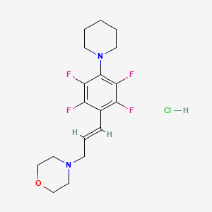 molecular formula C18H23ClF4N2O B5342915 4-{3-[2,3,5,6-tetrafluoro-4-(1-piperidinyl)phenyl]-2-propen-1-yl}morpholine hydrochloride 