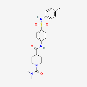 molecular formula C22H28N4O4S B5342930 N,N-DIMETHYL-N-[4-(4-TOLUIDINOSULFONYL)PHENYL]TETRAHYDRO-1,4(2H)-PYRIDINEDICARBOXAMIDE 