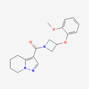 molecular formula C18H21N3O3 B5342933 3-{[3-(2-methoxyphenoxy)azetidin-1-yl]carbonyl}-4,5,6,7-tetrahydropyrazolo[1,5-a]pyridine 