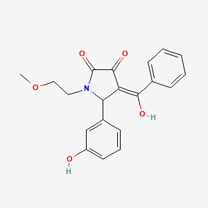 molecular formula C20H19NO5 B5342937 4-benzoyl-3-hydroxy-5-(3-hydroxyphenyl)-1-(2-methoxyethyl)-1,5-dihydro-2H-pyrrol-2-one 