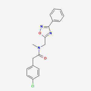 2-(4-chlorophenyl)-N-methyl-N-[(3-phenyl-1,2,4-oxadiazol-5-yl)methyl]acetamide