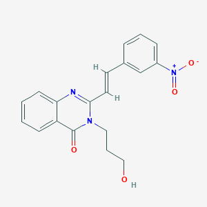 molecular formula C19H17N3O4 B5342952 3-(3-HYDROXYPROPYL)-2-[(1E)-2-(3-NITROPHENYL)ETHENYL]-3,4-DIHYDROQUINAZOLIN-4-ONE 