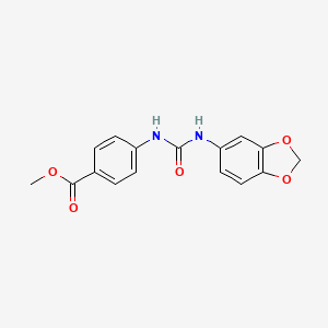 molecular formula C16H14N2O5 B5342954 methyl 4-{[(1,3-benzodioxol-5-ylamino)carbonyl]amino}benzoate 