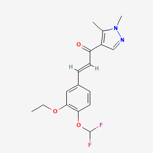 (E)-3-[4-(DIFLUOROMETHOXY)-3-ETHOXYPHENYL]-1-(1,5-DIMETHYL-1H-PYRAZOL-4-YL)-2-PROPEN-1-ONE