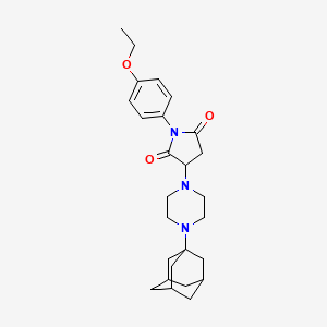 molecular formula C26H35N3O3 B5342970 3-[4-(adamantan-1-yl)piperazin-1-yl]-1-(4-ethoxyphenyl)pyrrolidine-2,5-dione 