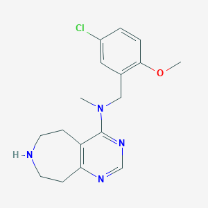 molecular formula C17H21ClN4O B5342994 N-(5-chloro-2-methoxybenzyl)-N-methyl-6,7,8,9-tetrahydro-5H-pyrimido[4,5-d]azepin-4-amine dihydrochloride 