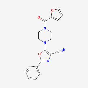 molecular formula C19H16N4O3 B5343011 5-[4-(Furan-2-carbonyl)piperazin-1-yl]-2-phenyl-1,3-oxazole-4-carbonitrile 