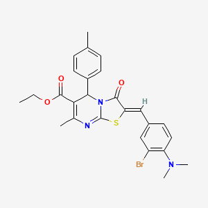 ethyl 2-[3-bromo-4-(dimethylamino)benzylidene]-7-methyl-5-(4-methylphenyl)-3-oxo-2,3-dihydro-5H-[1,3]thiazolo[3,2-a]pyrimidine-6-carboxylate