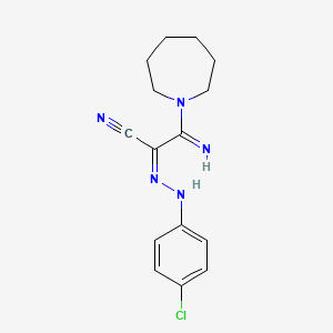 molecular formula C15H18ClN5 B5343070 (1Z)-2-(azepan-1-yl)-N-(4-chloroanilino)-2-iminoethanimidoyl cyanide 