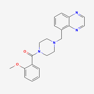 molecular formula C21H22N4O2 B5343077 5-{[4-(2-methoxybenzoyl)-1-piperazinyl]methyl}quinoxaline 