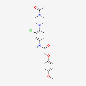 molecular formula C21H24ClN3O4 B5343115 N-[4-(4-acetyl-1-piperazinyl)-3-chlorophenyl]-2-(4-methoxyphenoxy)acetamide 