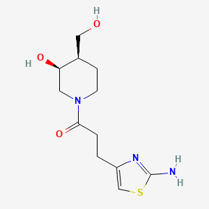 (3S*,4R*)-1-[3-(2-amino-1,3-thiazol-4-yl)propanoyl]-4-(hydroxymethyl)-3-piperidinol