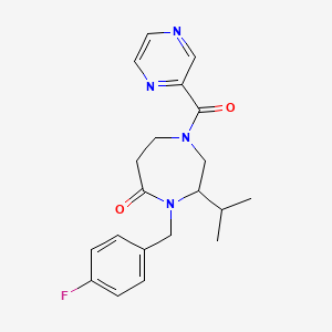 4-(4-fluorobenzyl)-3-isopropyl-1-(pyrazin-2-ylcarbonyl)-1,4-diazepan-5-one