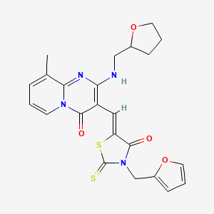 3-{[3-(2-furylmethyl)-4-oxo-2-thioxo-1,3-thiazolidin-5-ylidene]methyl}-9-methyl-2-[(tetrahydro-2-furanylmethyl)amino]-4H-pyrido[1,2-a]pyrimidin-4-one