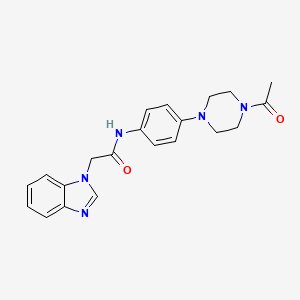 molecular formula C21H23N5O2 B5343188 N-[4-(4-acetyl-1-piperazinyl)phenyl]-2-(1H-benzimidazol-1-yl)acetamide 