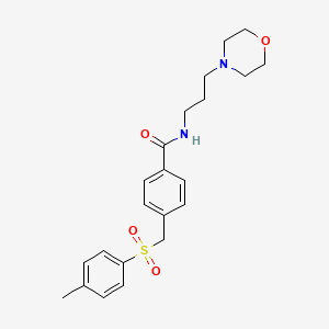 molecular formula C22H28N2O4S B5343195 4-{[(4-methylphenyl)sulfonyl]methyl}-N-[3-(4-morpholinyl)propyl]benzamide 