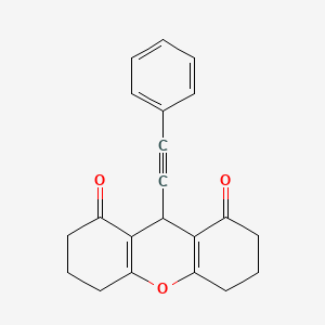 molecular formula C21H18O3 B5343239 9-(2-PHENYL-1-ETHYNYL)-3,4,5,6,7,9-HEXAHYDRO-1H-XANTHENE-1,8(2H)-DIONE 