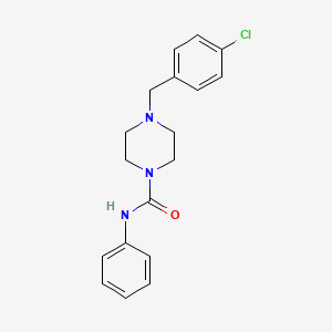 molecular formula C18H20ClN3O B5343240 4-[(4-chlorophenyl)methyl]-N-phenylpiperazine-1-carboxamide 