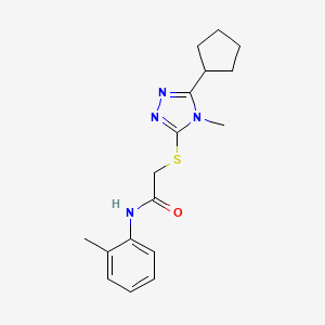 2-[(5-cyclopentyl-4-methyl-4H-1,2,4-triazol-3-yl)sulfanyl]-N-(2-methylphenyl)acetamide