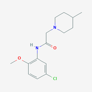 molecular formula C15H21ClN2O2 B5343267 N-(5-chloro-2-methoxyphenyl)-2-(4-methylpiperidin-1-yl)acetamide 