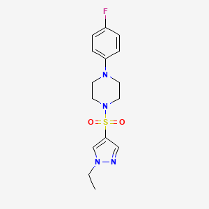 molecular formula C15H19FN4O2S B5343269 1-[(1-ethyl-1H-pyrazol-4-yl)sulfonyl]-4-(4-fluorophenyl)piperazine 