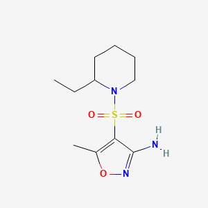 molecular formula C11H19N3O3S B5343272 4-[(2-ethyl-1-piperidinyl)sulfonyl]-5-methyl-3-isoxazolamine 