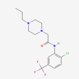 molecular formula C16H21ClF3N3O B5343291 N-[2-chloro-5-(trifluoromethyl)phenyl]-2-(4-propylpiperazin-1-yl)acetamide 