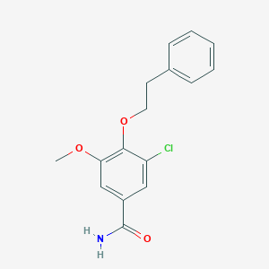 molecular formula C16H16ClNO3 B5343301 3-chloro-5-methoxy-4-(2-phenylethoxy)benzamide 