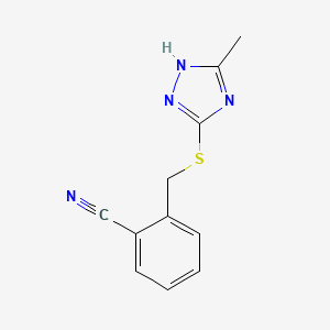 2-{[(5-methyl-4H-1,2,4-triazol-3-yl)thio]methyl}benzonitrile