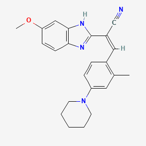 2-(5-methoxy-1H-benzimidazol-2-yl)-3-[2-methyl-4-(1-piperidinyl)phenyl]acrylonitrile