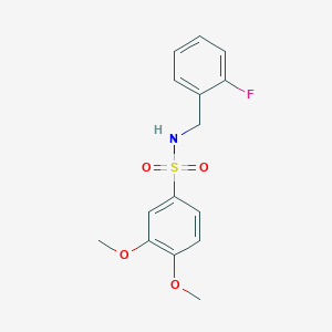 molecular formula C15H16FNO4S B5343365 N-(2-fluorobenzyl)-3,4-dimethoxybenzenesulfonamide 