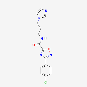 3-(4-chlorophenyl)-N-[3-(1H-imidazol-1-yl)propyl]-1,2,4-oxadiazole-5-carboxamide