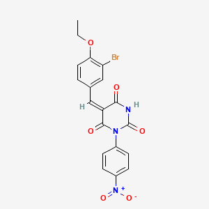 molecular formula C19H14BrN3O6 B5343371 (5E)-5-[(3-bromo-4-ethoxyphenyl)methylidene]-1-(4-nitrophenyl)-1,3-diazinane-2,4,6-trione 