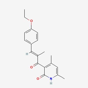 molecular formula C19H21NO3 B5343381 3-[3-(4-ethoxyphenyl)-2-methylacryloyl]-4,6-dimethyl-2(1H)-pyridinone 