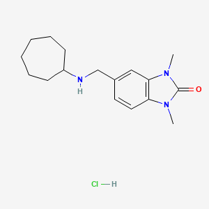 molecular formula C17H26ClN3O B5343391 5-[(cycloheptylamino)methyl]-1,3-dimethyl-1,3-dihydro-2H-benzimidazol-2-one hydrochloride 