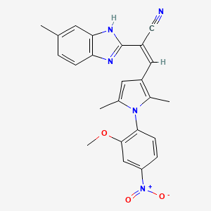 (2Z)-3-[1-(2-methoxy-4-nitrophenyl)-2,5-dimethyl-1H-pyrrol-3-yl]-2-(5-methyl-1H-benzimidazol-2-yl)prop-2-enenitrile