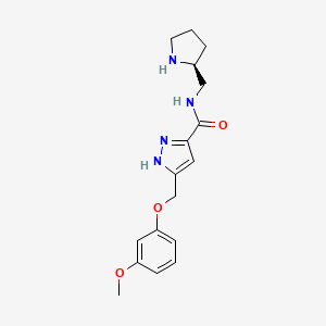 5-[(3-methoxyphenoxy)methyl]-N-[(2S)-pyrrolidin-2-ylmethyl]-1H-pyrazole-3-carboxamide