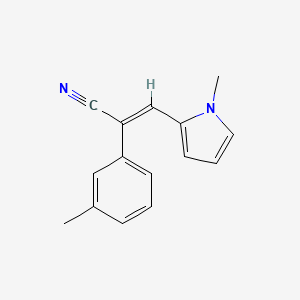 molecular formula C15H14N2 B5343443 (E)-2-(3-methylphenyl)-3-(1-methylpyrrol-2-yl)prop-2-enenitrile 