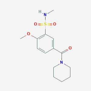 2-methoxy-N-methyl-5-(piperidin-1-ylcarbonyl)benzenesulfonamide