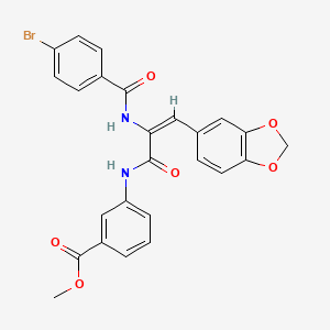 Methyl 3-[(2E)-3-(2H-1,3-benzodioxol-5-YL)-2-[(4-bromophenyl)formamido]prop-2-enamido]benzoate