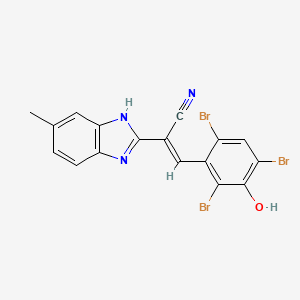 molecular formula C17H10Br3N3O B5343491 2-(5-methyl-1H-benzimidazol-2-yl)-3-(2,4,6-tribromo-3-hydroxyphenyl)acrylonitrile 