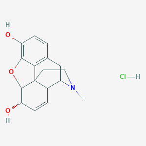 molecular formula C17H23ClD3NO6 B053435 (7S)-3-Methyl-2,4,4a,7,7a,13-hexahydro-1H-4,12-methanobenzofuro[3,2-e]isoquinoline-7,9-diol;hydrochloride CAS No. 118357-24-7