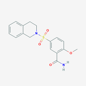 molecular formula C17H18N2O4S B5343503 5-(3,4-dihydro-1H-isoquinolin-2-ylsulfonyl)-2-methoxybenzamide 