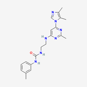 molecular formula C20H25N7O B5343510 N-(2-{[6-(4,5-dimethyl-1H-imidazol-1-yl)-2-methyl-4-pyrimidinyl]amino}ethyl)-N'-(3-methylphenyl)urea 