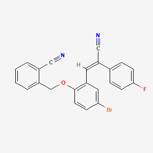 molecular formula C23H14BrFN2O B5343516 2-({4-bromo-2-[(E)-2-cyano-2-(4-fluorophenyl)ethenyl]phenoxy}methyl)benzonitrile 