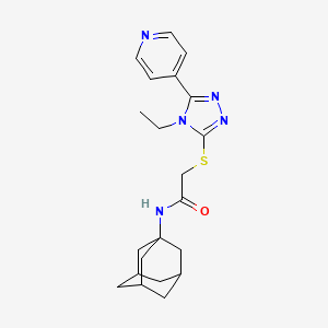 molecular formula C21H27N5OS B5343525 N-1-adamantyl-2-{[4-ethyl-5-(4-pyridinyl)-4H-1,2,4-triazol-3-yl]thio}acetamide 