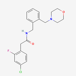 molecular formula C20H22ClFN2O2 B5343531 2-(4-chloro-2-fluorophenyl)-N-[2-(4-morpholinylmethyl)benzyl]acetamide 