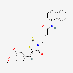 4-[5-(3,4-dimethoxybenzylidene)-4-oxo-2-thioxo-1,3-thiazolidin-3-yl]-N-1-naphthylbutanamide