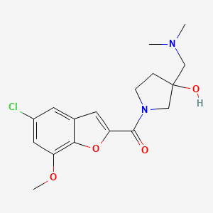 molecular formula C17H21ClN2O4 B5343546 1-[(5-chloro-7-methoxy-1-benzofuran-2-yl)carbonyl]-3-[(dimethylamino)methyl]-3-pyrrolidinol 